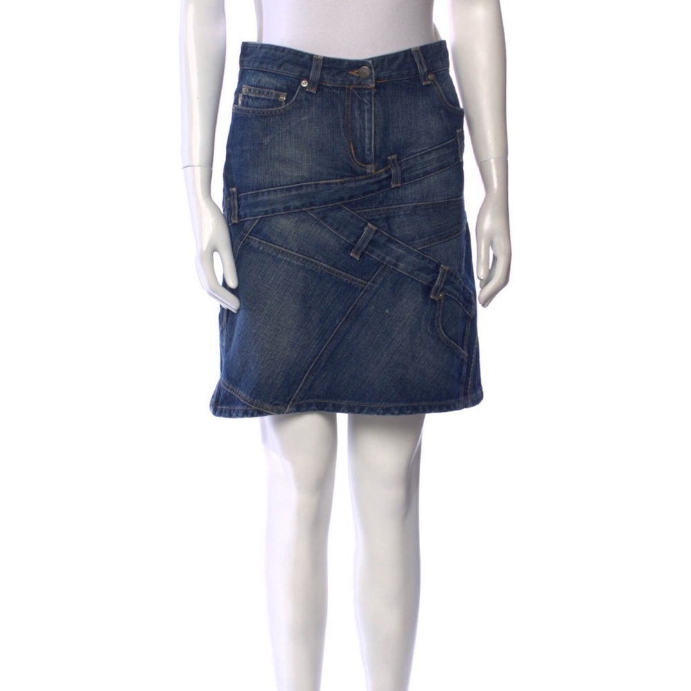 Burberry Dark Blue Denim Midi Skirt